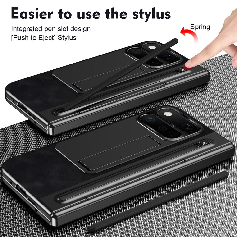 Google Pixel 11 Pro Fold EIDERWOOD Konstläderfodral med Härdat Glas - Svart