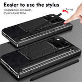 Google Pixel 11 Pro Fold EIDERWOOD Konstläderfodral med Härdat Glas - Svart