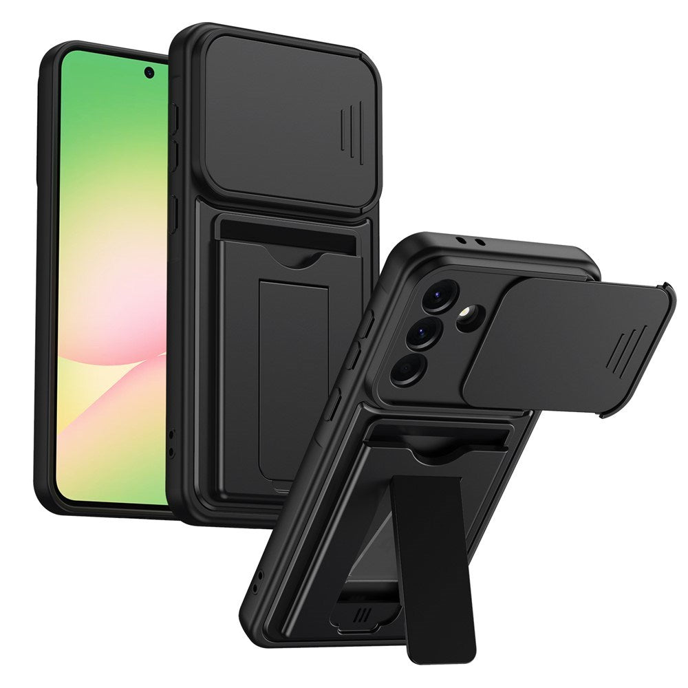 Samsung Galaxy A27 EIDERWOOD Hybrid Hantverkar Skal m. Korthållare & Cam Slider - Svart
