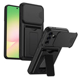 Samsung Galaxy A27 EIDERWOOD Hybrid Hantverkar Skal m. Korthållare & Cam Slider - Svart