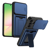 Samsung Galaxy A27 EIDERWOOD Hybrid Hantverkar Skal m. Korthållare & Cam Slider - Blå