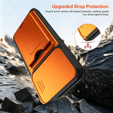 Samsung Galaxy A27 EIDERWOOD Hybrid Hantverkar Skal m. Korthållare & Cam Slider - Orange