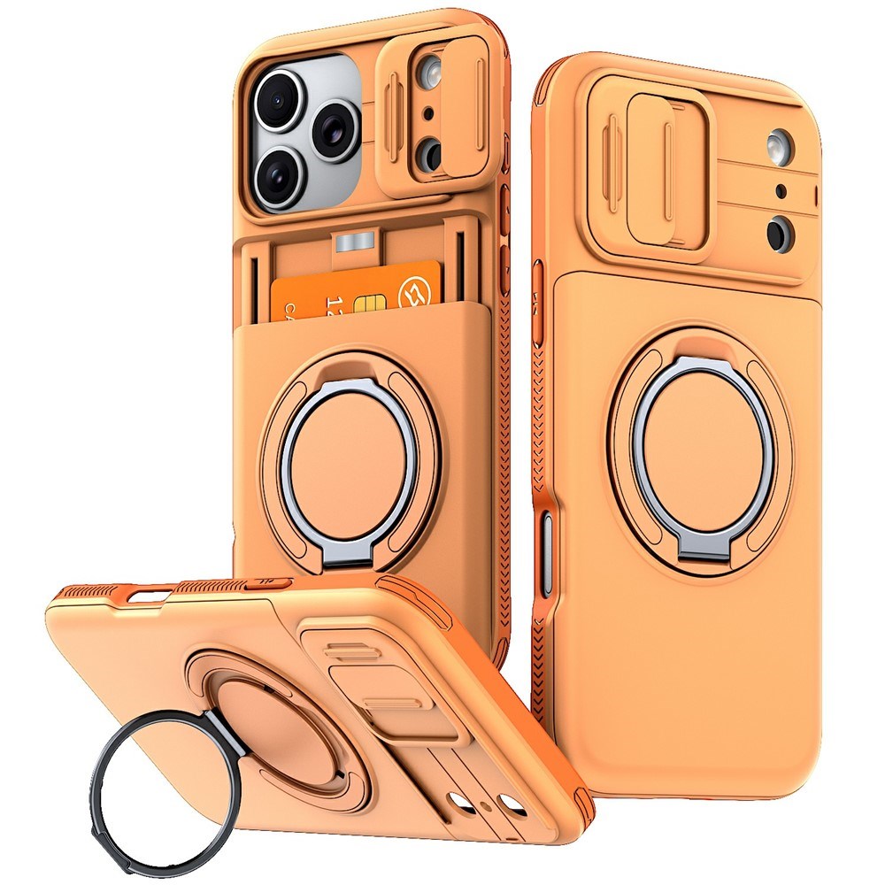 iPhone 18 Pro / 17 Pro EIDERWOOD Hybrid Hantverkar Skal m. Korthållare & Cam Slider - MagSafe Kompatibel - Orange