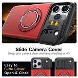 iPhone 18 Pro / 17 Pro EIDERWOOD Hybrid Hantverkar Skal m. Korthållare & Cam Slider - MagSafe Kompatibel - Röd