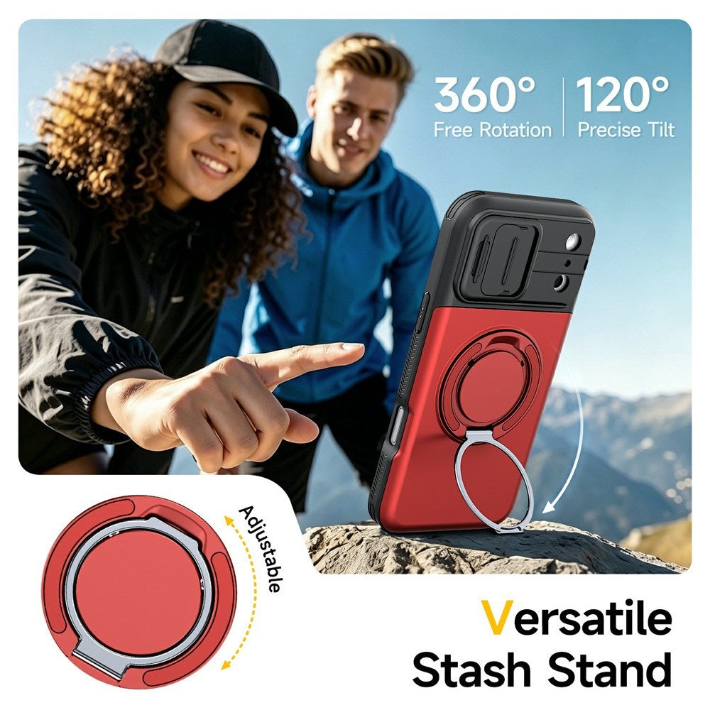 iPhone 18 Pro / 17 Pro EIDERWOOD Hybrid Hantverkar Skal m. Korthållare & Cam Slider - MagSafe Kompatibel - Röd