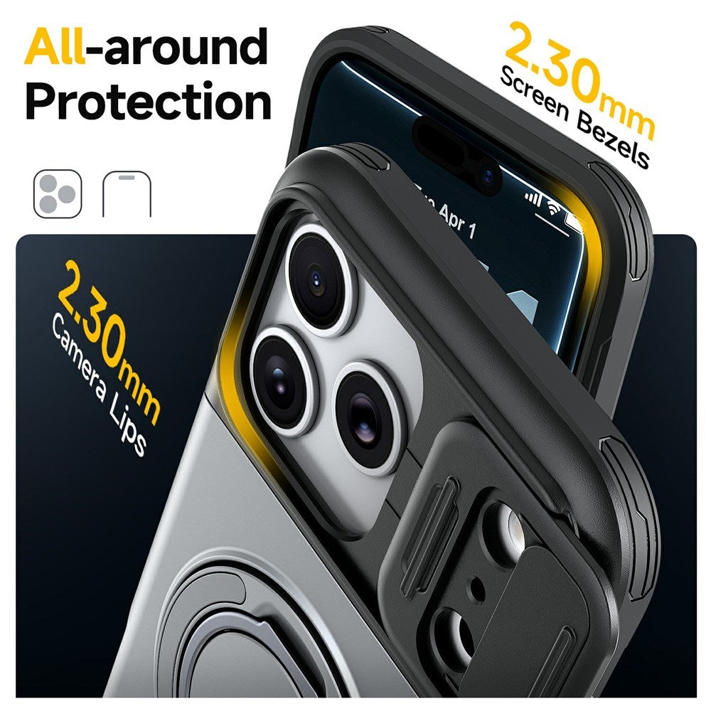 iPhone 18 Pro / 17 Pro EIDERWOOD Hybrid Hantverkar Skal m. Korthållare & Cam Slider - MagSafe Kompatibel - Grå