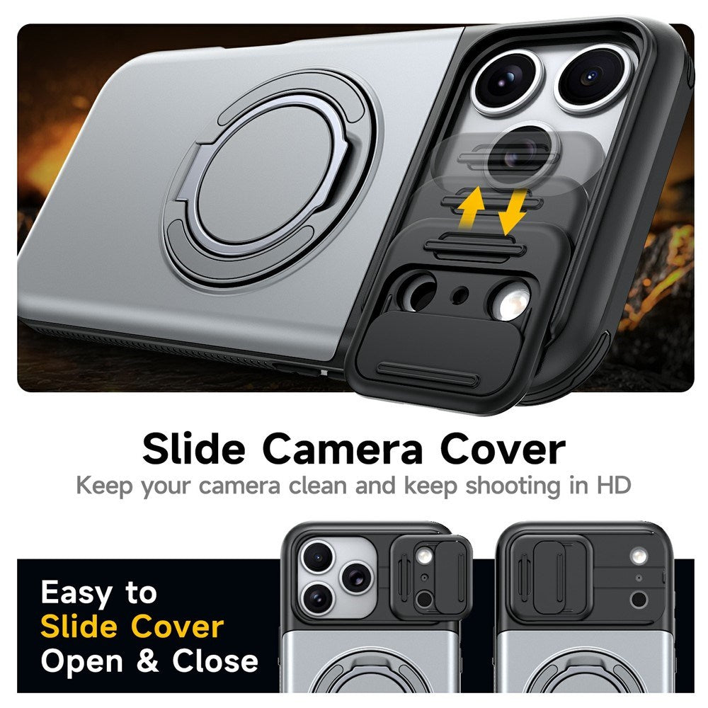 iPhone 18 Pro / 17 Pro EIDERWOOD Hybrid Hantverkar Skal m. Korthållare & Cam Slider - MagSafe Kompatibel - Grå