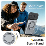 iPhone 18 Pro / 17 Pro EIDERWOOD Hybrid Hantverkar Skal m. Korthållare & Cam Slider - MagSafe Kompatibel - Grå