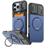 iPhone 18 Pro / 17 Pro EIDERWOOD Hybrid Hantverkar Skal m. Korthållare & Cam Slider - MagSafe Kompatibel - Blå