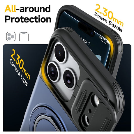 iPhone 18 Pro / 17 Pro EIDERWOOD Hybrid Hantverkar Skal m. Korthållare & Cam Slider - MagSafe Kompatibel - Blå