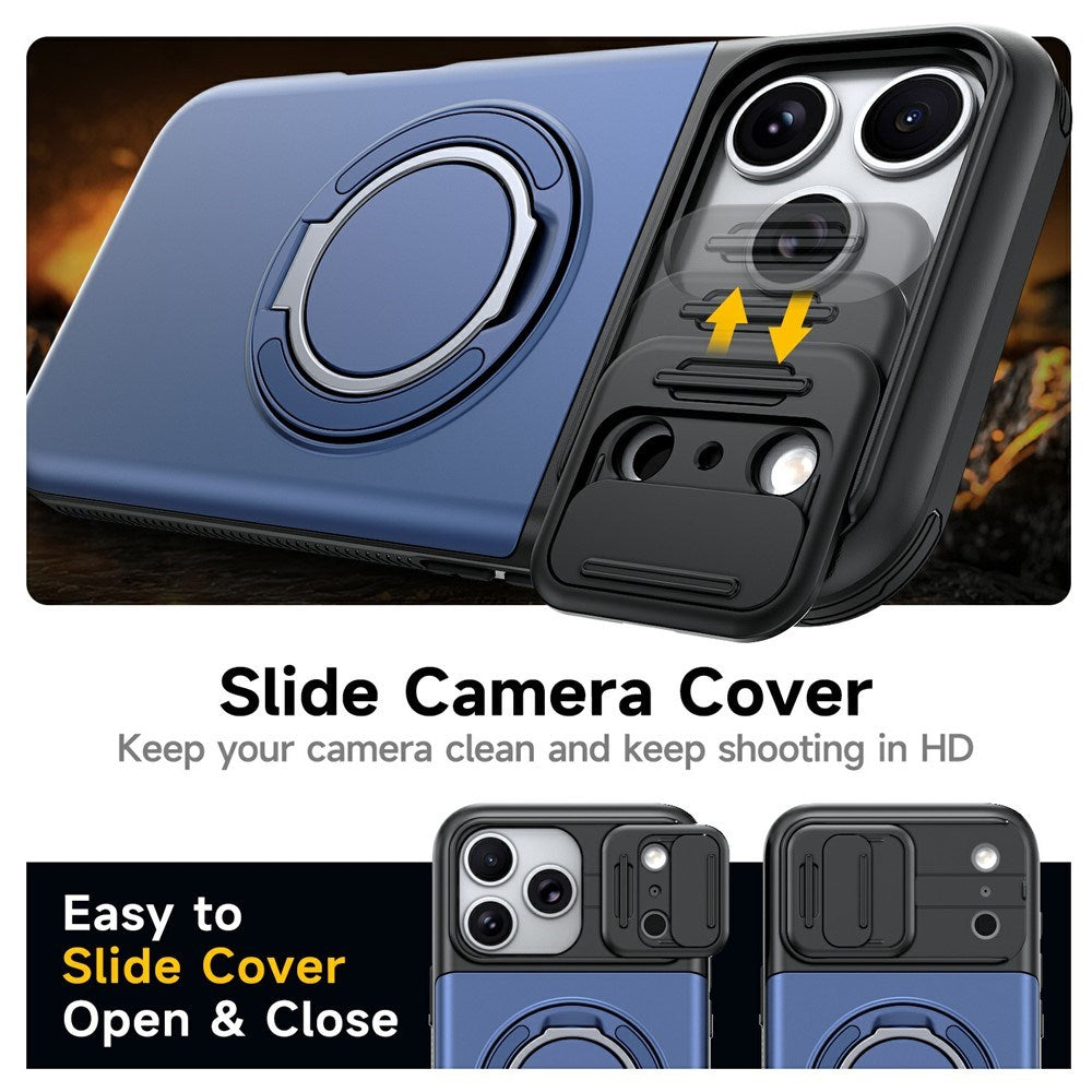 iPhone 18 Pro / 17 Pro EIDERWOOD Hybrid Hantverkar Skal m. Korthållare & Cam Slider - MagSafe Kompatibel - Blå