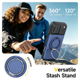 iPhone 18 Pro / 17 Pro EIDERWOOD Hybrid Hantverkar Skal m. Korthållare & Cam Slider - MagSafe Kompatibel - Blå