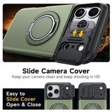 iPhone 18 Pro / 17 Pro EIDERWOOD Hybrid Hantverkar Skal m. Korthållare & Cam Slider - MagSafe Kompatibel - Grön