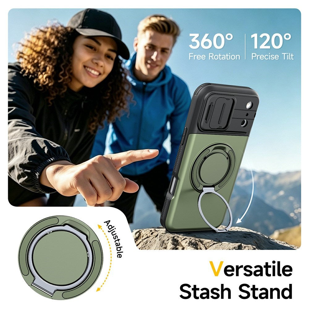 iPhone 18 Pro / 17 Pro EIDERWOOD Hybrid Hantverkar Skal m. Korthållare & Cam Slider - MagSafe Kompatibel - Grön