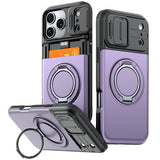 iPhone 18 Pro / 17 Pro EIDERWOOD Hybrid Hantverkar Skal m. Korthållare & Cam Slider - MagSafe Kompatibel - Lila
