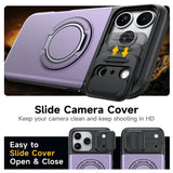 iPhone 18 Pro / 17 Pro EIDERWOOD Hybrid Hantverkar Skal m. Korthållare & Cam Slider - MagSafe Kompatibel - Lila