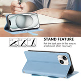 iPhone 14 / 13 Fodral med 3D-Kattöron - Korthållare & Stativfunktion - Blå