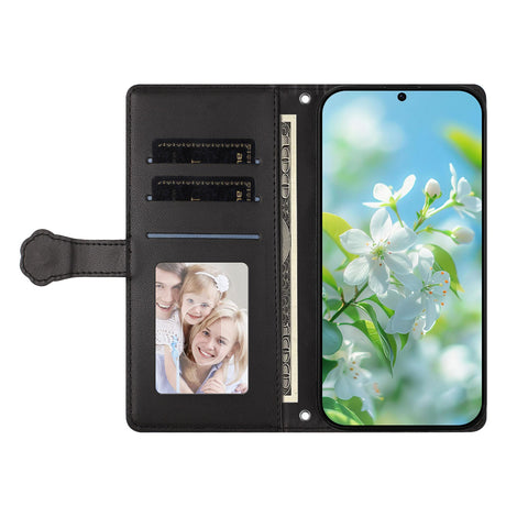 iPhone 16 Fodral med 3D-Kattöron - Korthållare & Stativfunktion - Svart