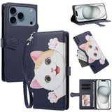 iPhone 18 Pro Max / 17 Pro Max Fodral med 3D-Kattöron - Korthållare & Stativfunktion - Lila