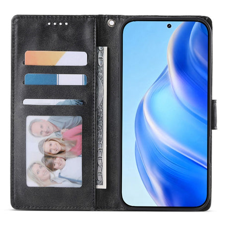 Motorola Moto G47 / G37 EIDERWOOD Läderfodral med Plånbok och Rem - Svart