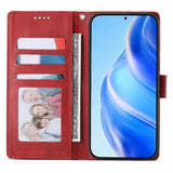 Motorola Moto G47 / G37 EIDERWOOD Läderfodral med Plånbok och Rem - Röd