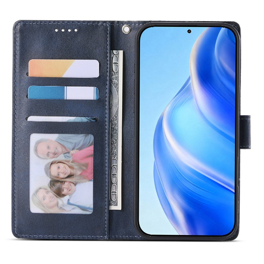 Motorola Moto G47 / G37 EIDERWOOD Läderfodral med Plånbok och Rem - Blå