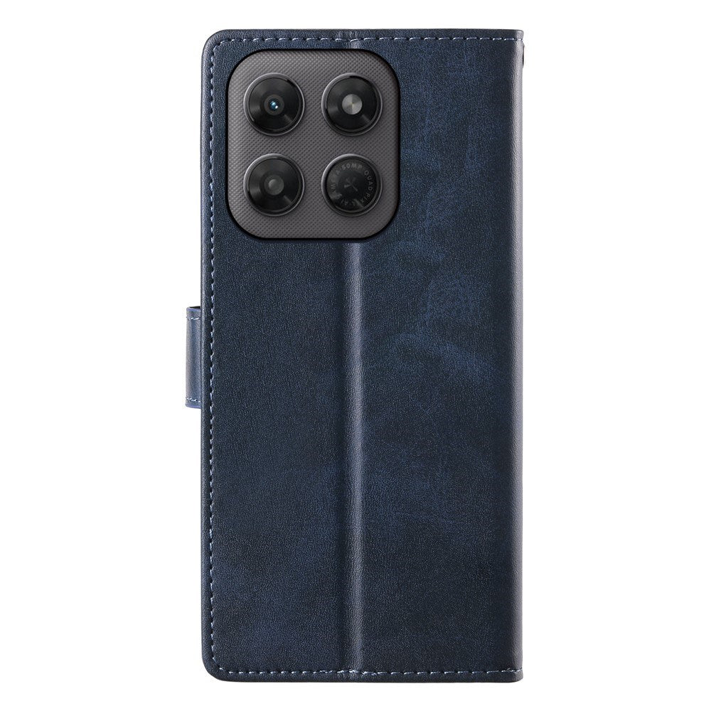 Motorola Moto G47 / G37 EIDERWOOD Läderfodral med Plånbok och Rem - Blå
