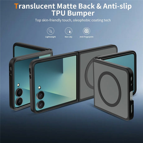 Samsung Galaxy Z Flip8 Matt Flexibelt Plast Skal - MagSafe Kompatibel - Svart