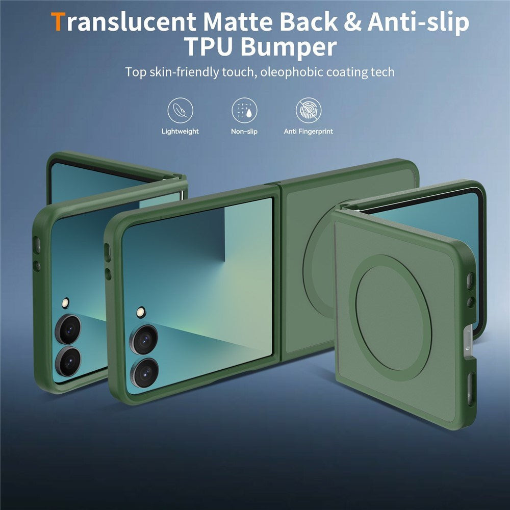 Samsung Galaxy Z Flip8 Matt Flexibelt Plast Skal - MagSafe Kompatibel - Grön