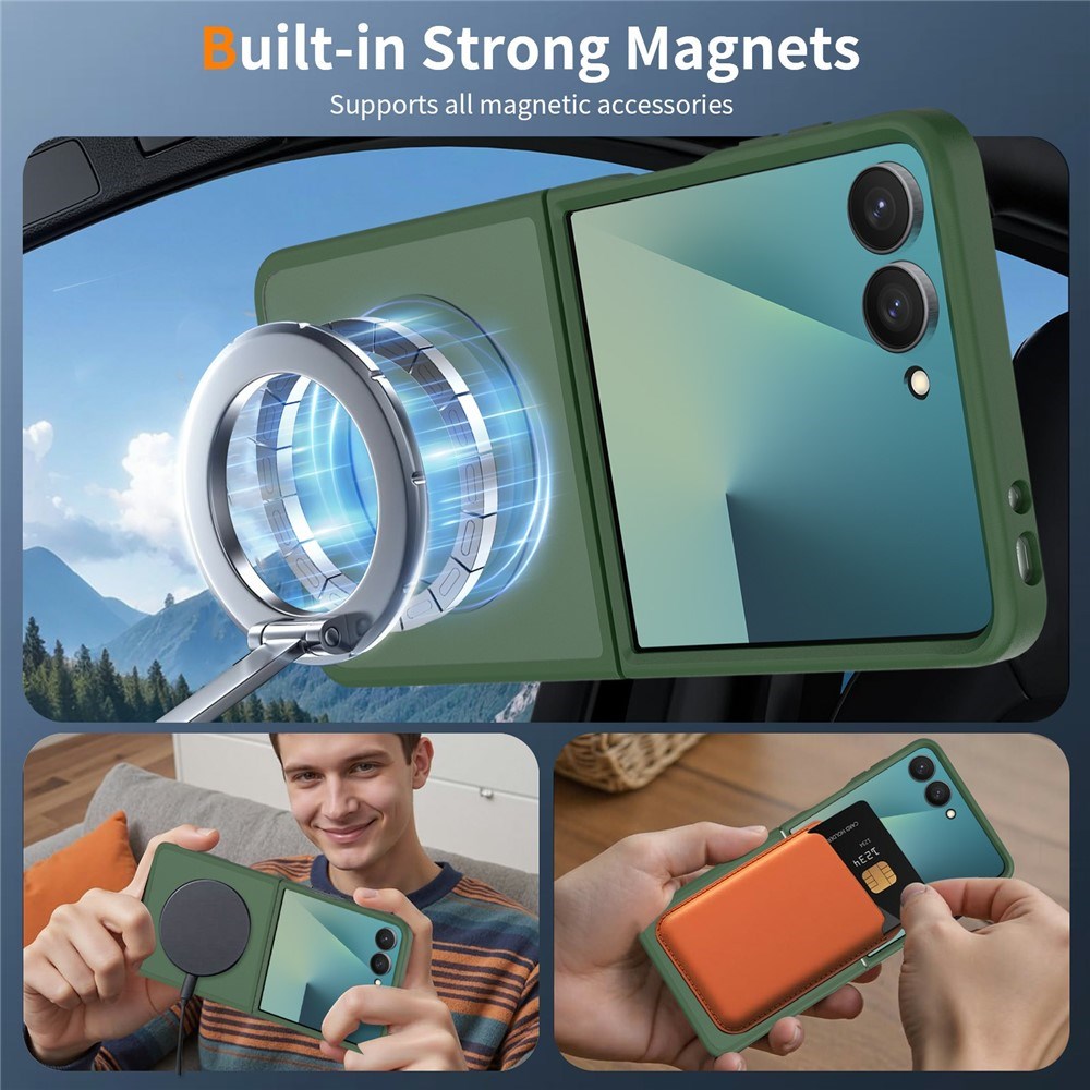 Samsung Galaxy Z Flip8 Matt Flexibelt Plast Skal - MagSafe Kompatibel - Grön