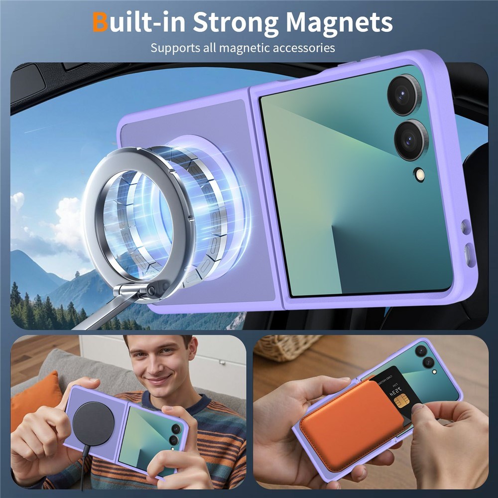 Samsung Galaxy Z Flip8 Matt Flexibelt Plast Skal - MagSafe Kompatibel - Lila