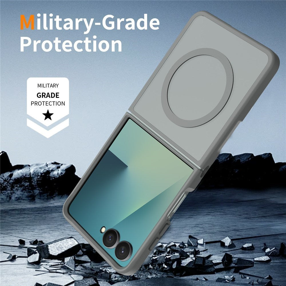 Samsung Galaxy Z Flip8 Matt Flexibelt Plast Skal - MagSafe Kompatibel - Grå