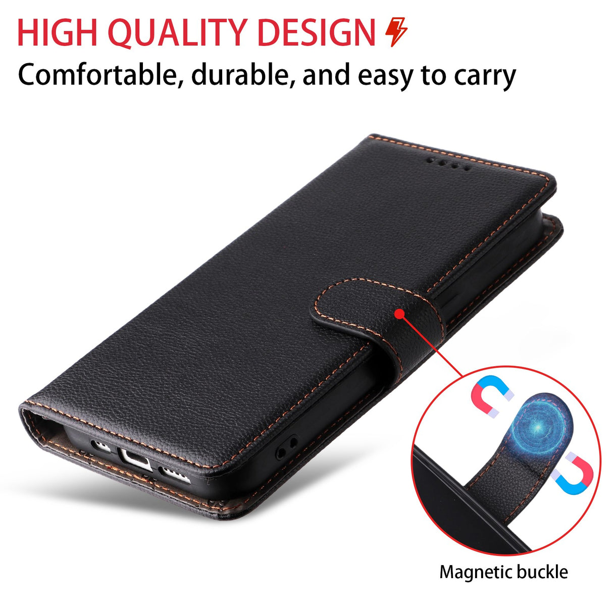 Motorola Moto G47 / G37 EIDERWOOD Flipfodral (RFID-blockerande) - Svart