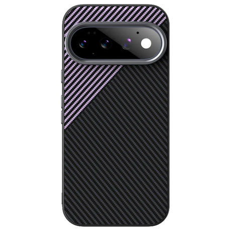 Google Pixel 11 ABEEL Hybrid Skal med Kolfiberstruktur - Svart / Lila