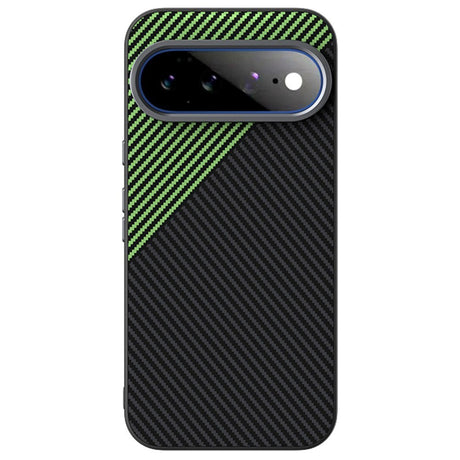 Google Pixel 11 Pro XL ABEEL Hybrid Skal med Kolfiberstruktur - Svart / Grön