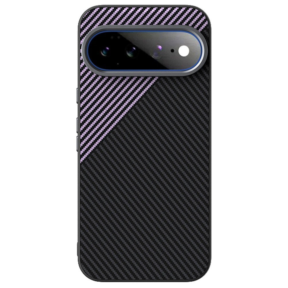 Google Pixel 11 Pro XL ABEEL Hybrid Skal med Kolfiberstruktur - Svart / Lila