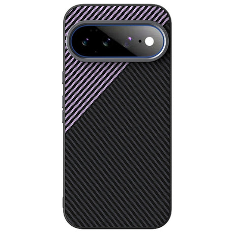 Google Pixel 11 Pro XL ABEEL Hybrid Skal med Kolfiberstruktur - Svart / Lila