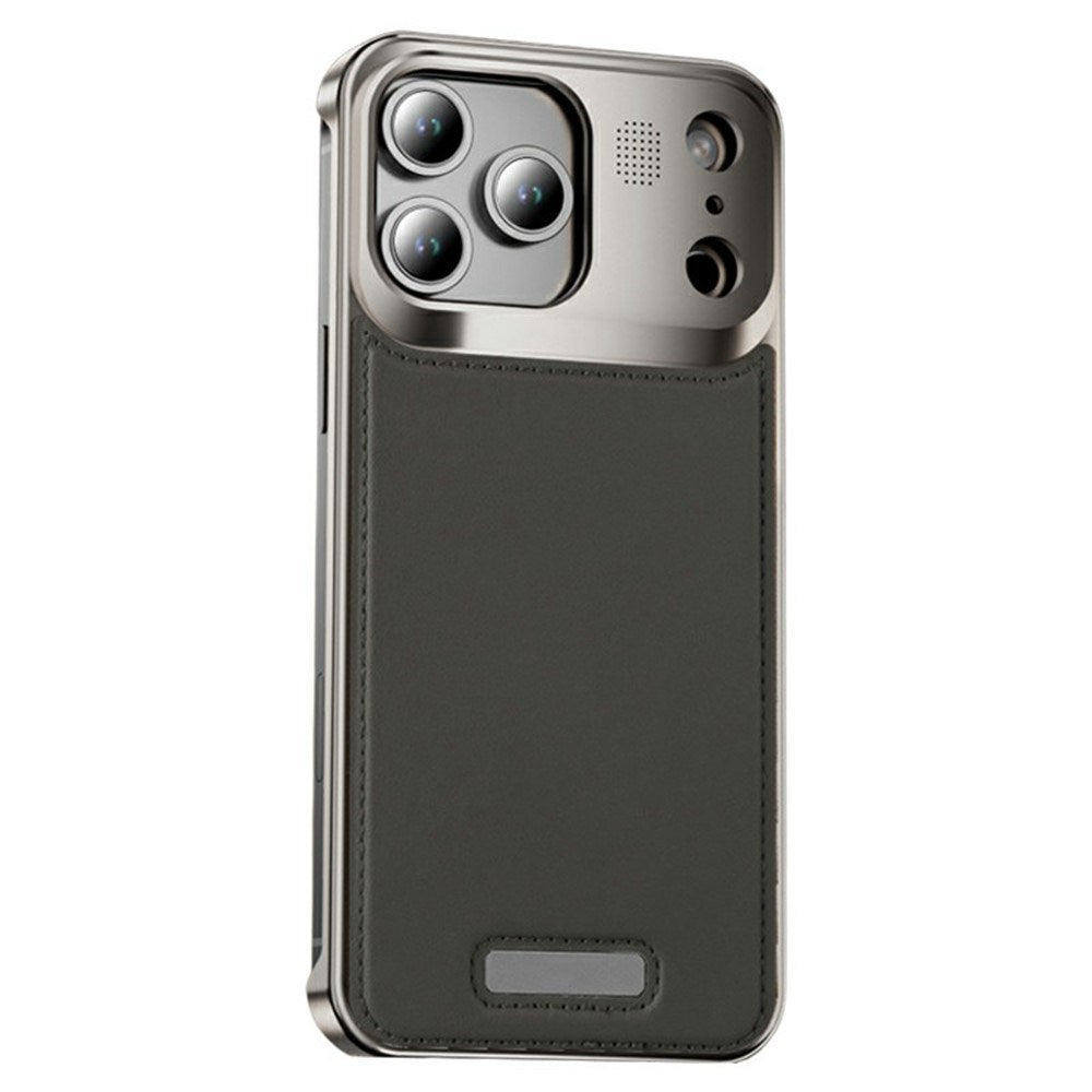 iPhone 17 Pro EIDERWOOD Snyggt Metallskal med Konstläder - Silver / Grå