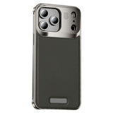 iPhone 17 Pro EIDERWOOD Snyggt Metallskal med Konstläder - Silver / Grå