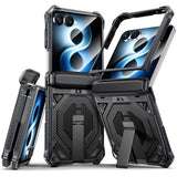 Samsung Galaxy Z Flip8 / Flip7 EIDERWOOD Handverkar Skal med Inbyggt Kickstand - MagSafe Kompatibel - Svart