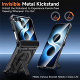 Samsung Galaxy Z Flip8 / Flip7 EIDERWOOD Handverkar Skal med Inbyggt Kickstand - MagSafe Kompatibel - Svart