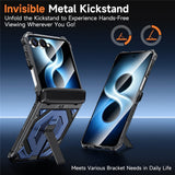 Samsung Galaxy Z Flip8 / Flip7 EIDERWOOD Handverkar Skal med Inbyggt Kickstand - MagSafe Kompatibel - Svart / Blå