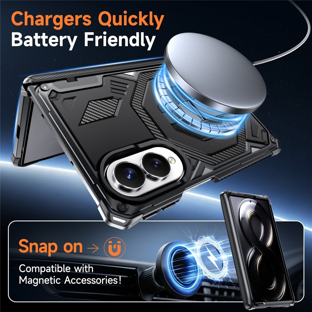 Samsung Galaxy Z Fold8 EIDERWOOD Handverkar Skal med Inbyggt Kickstand - MagSafe Kompatibel - Svart