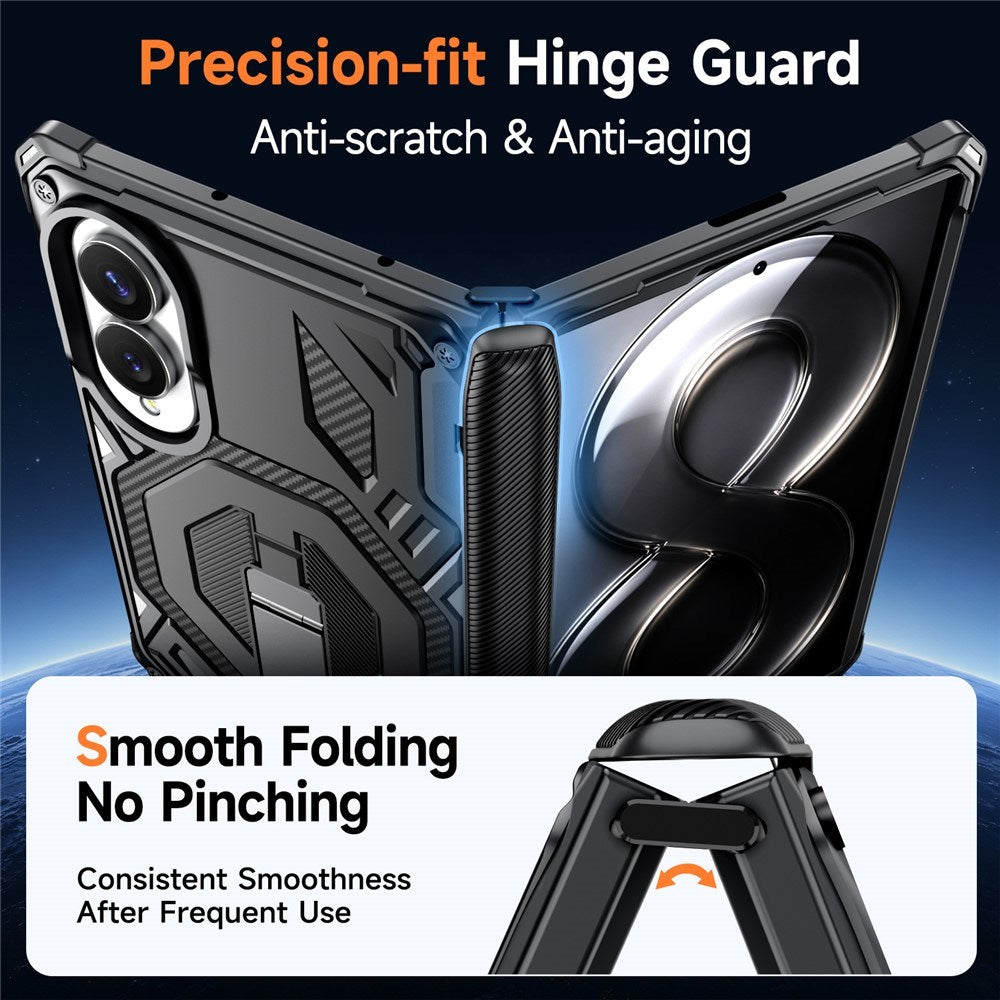 Samsung Galaxy Z Fold8 EIDERWOOD Handverkar Skal med Inbyggt Kickstand - MagSafe Kompatibel - Svart