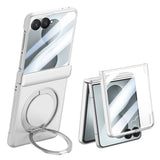 Samsung Galaxy Z Flip8 EIDERWOOD Skal - Inbyggt Skärmskydd & Stativfunktion - Silver