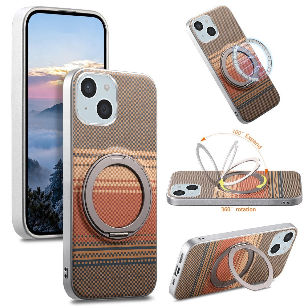 iPhone 14 / 13 EIDERWOOD Hybrid Plast Gradient Skal m. Roterande Kickstand - MagSafe Kompatibel - Brun