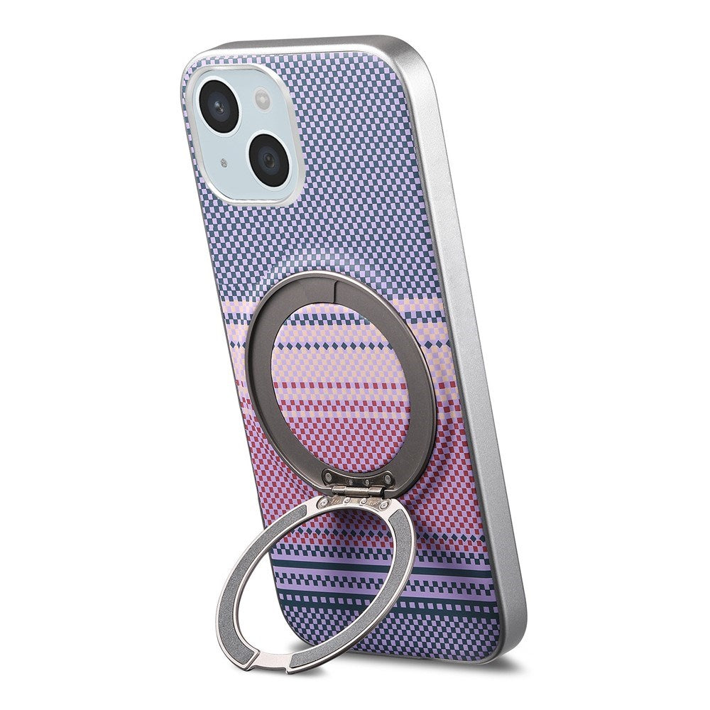 iPhone 14 / 13 EIDERWOOD Hybrid Plast Gradient Skal m. Roterande Kickstand - MagSafe Kompatibel - Lila