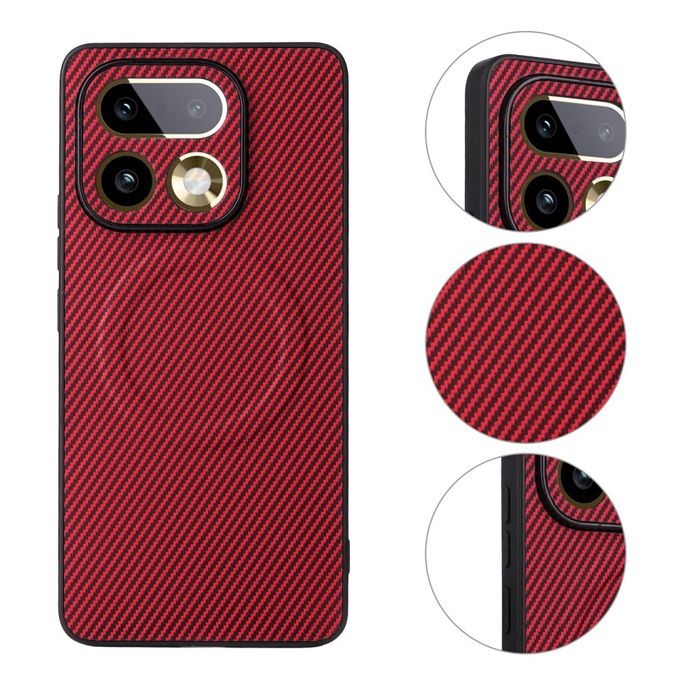 Realme 16 Pro+ EIDERWOOD Hybrid Carbon Skal - MagSafe Kompatibel - Röd