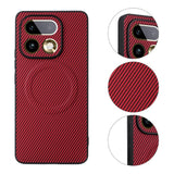 Realme 16 Pro+ EIDERWOOD Hybrid Carbon Skal - MagSafe Kompatibel - Röd