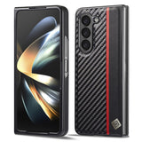 Samsung Galaxy Z Fold8 Ultra LC.IMEEKE Konstläder Skal med Kolfiber - Svart